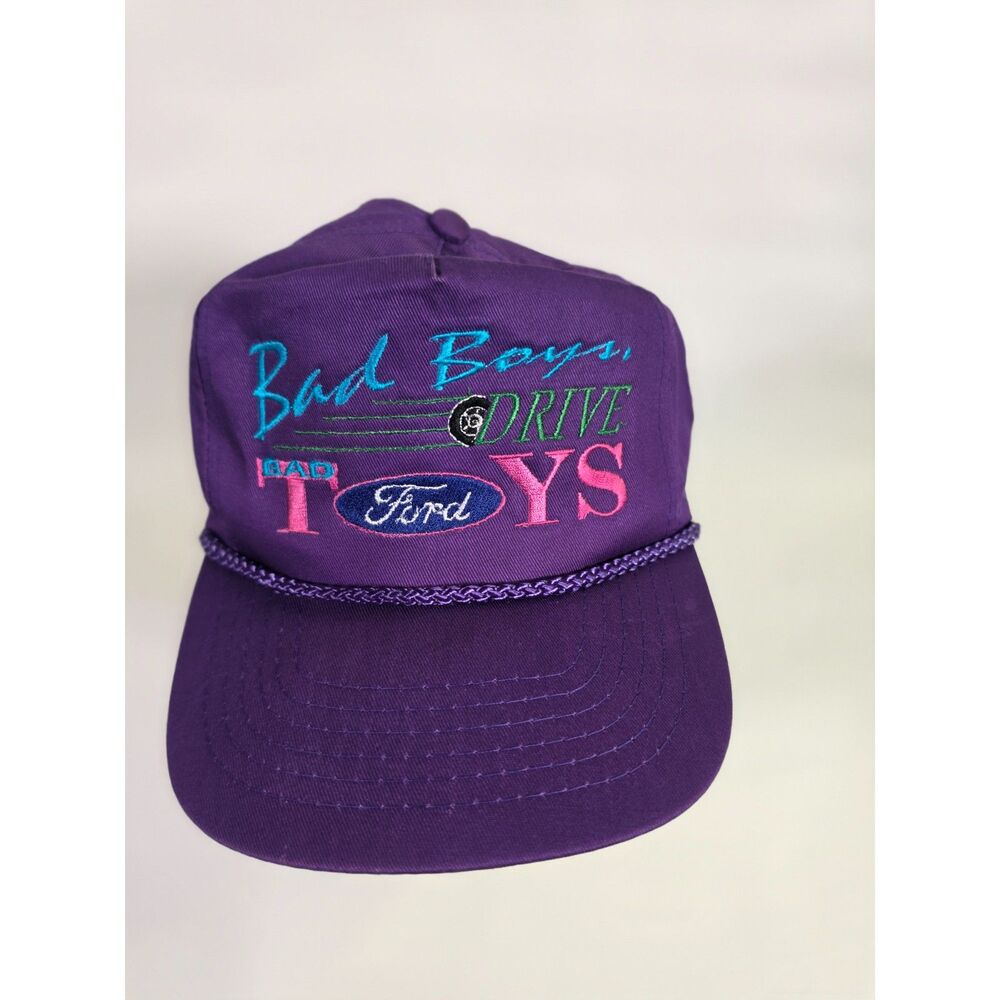 "Bad Boys Drive Ford Toys" Purple Rope Trucker Hat